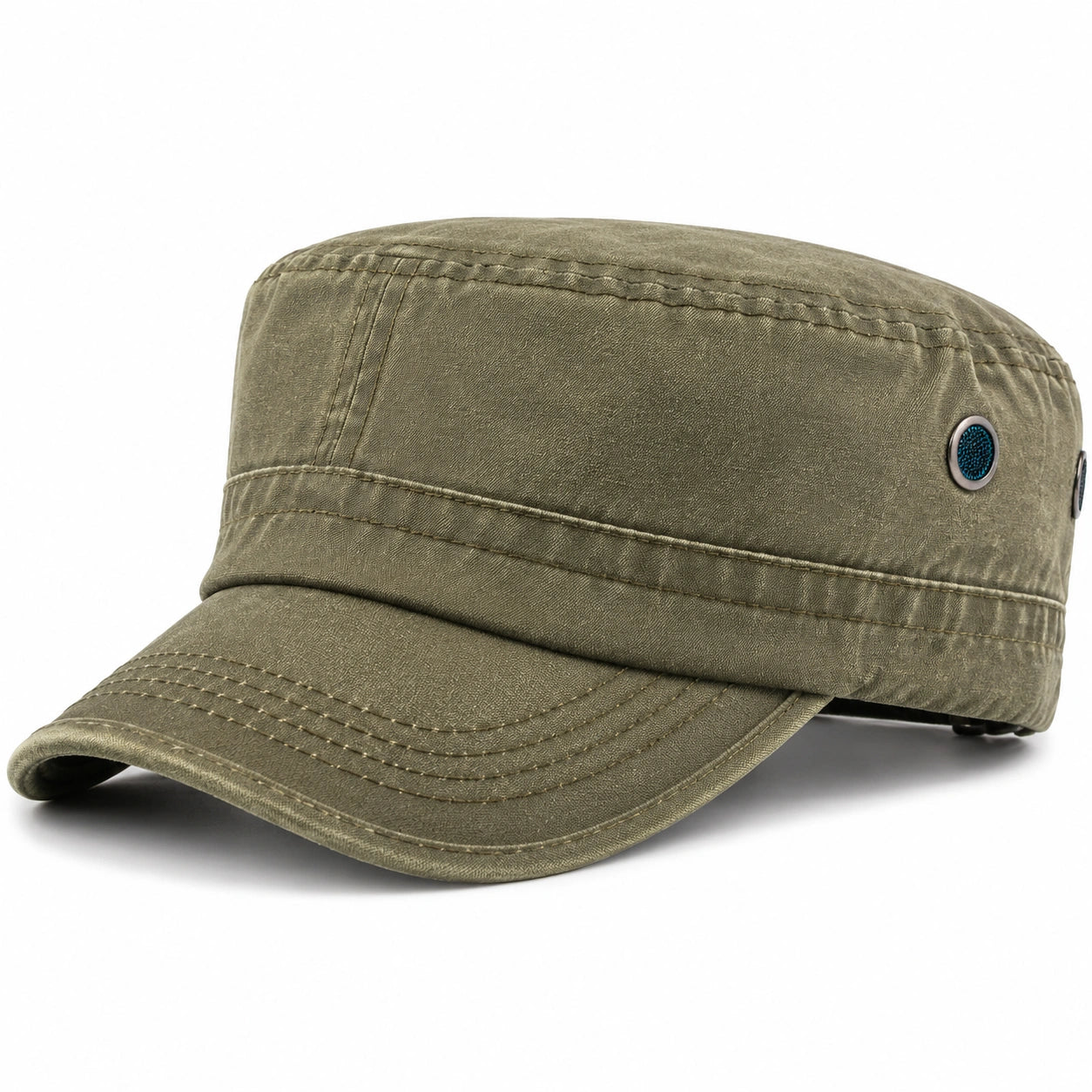 Verstellbare Unisex Militärmütze in Olivgrün