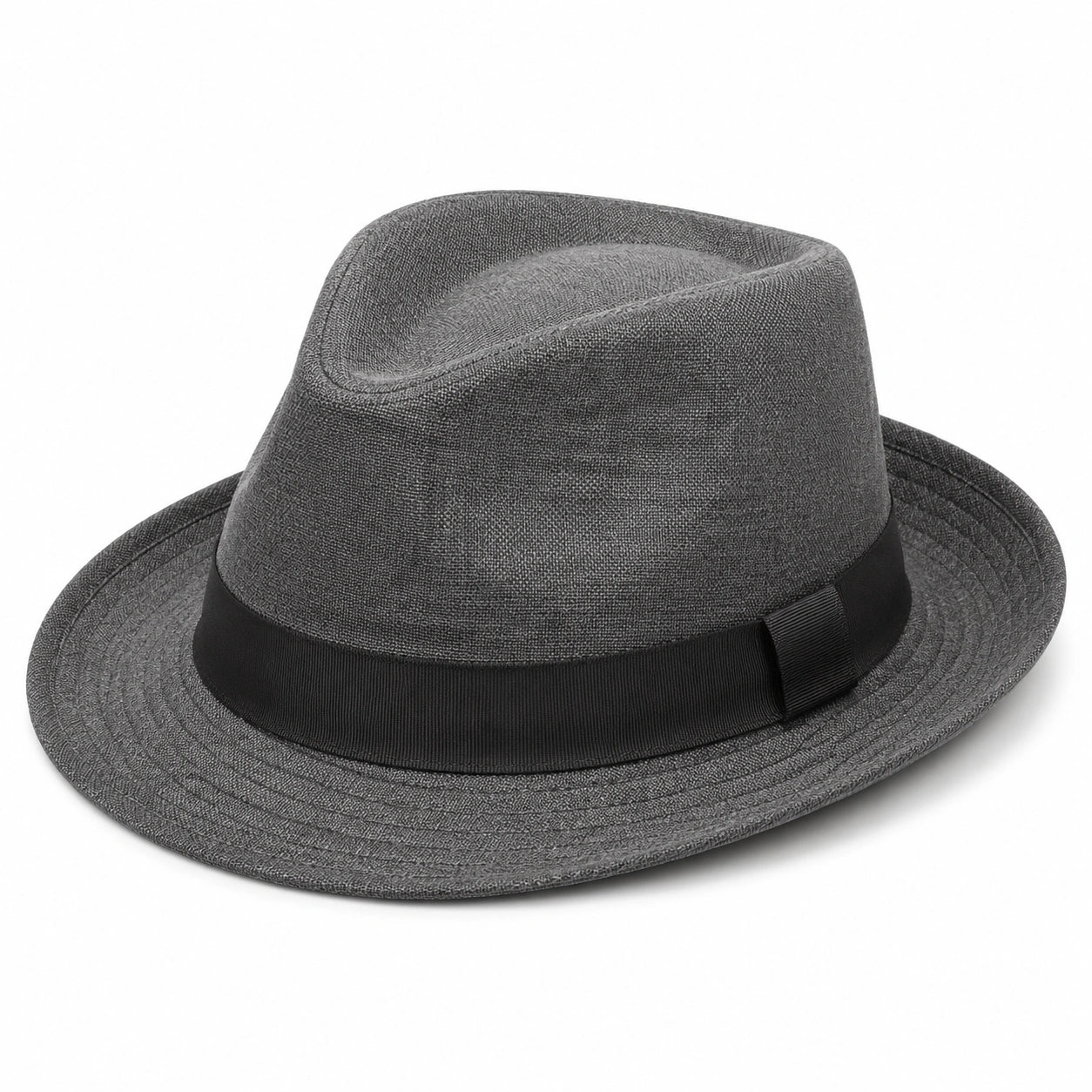 Grau-schwarzer Fedora Hut für Herren