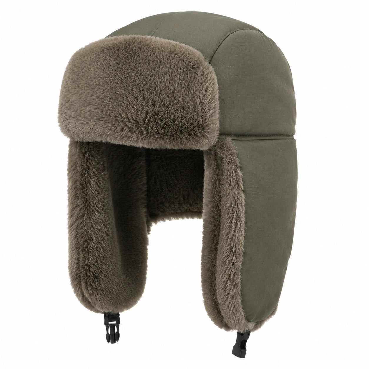 Unisex Wintermütze mit Fellfutter Grün