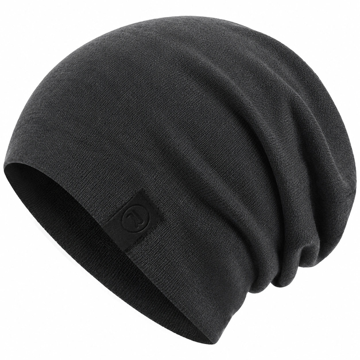 Unisex Slouch Beanie Mütze Dunkelgrau, Atmungsaktiv